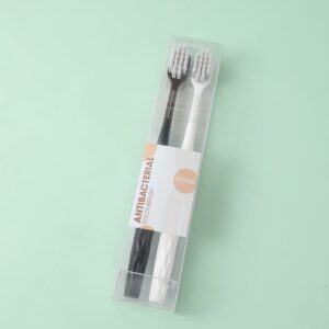 2 brosses-a-dents-antibacteriennes-pack-de-2-noir-and-blanc et marron