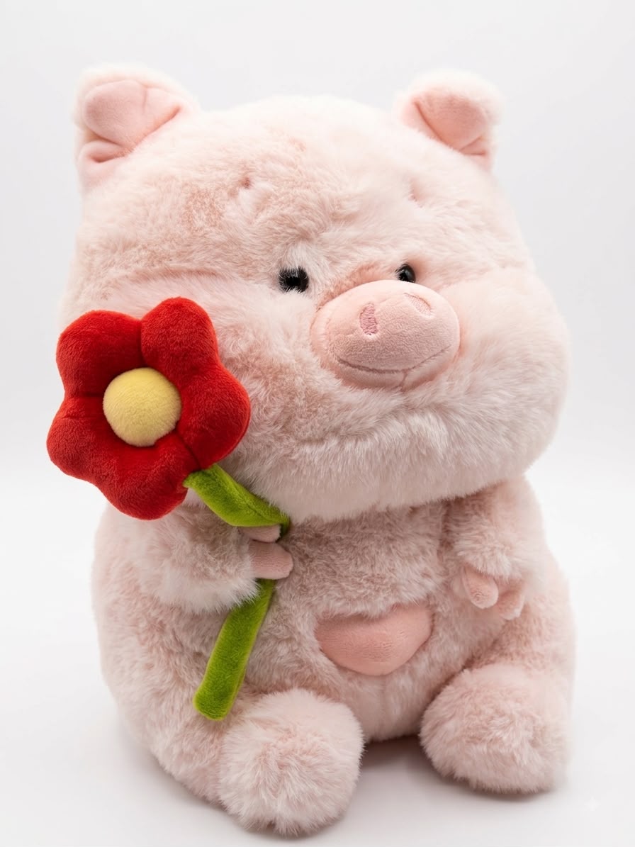 Peluche Cochon avec Fleur 35 cm – YOYOSO – Image 3