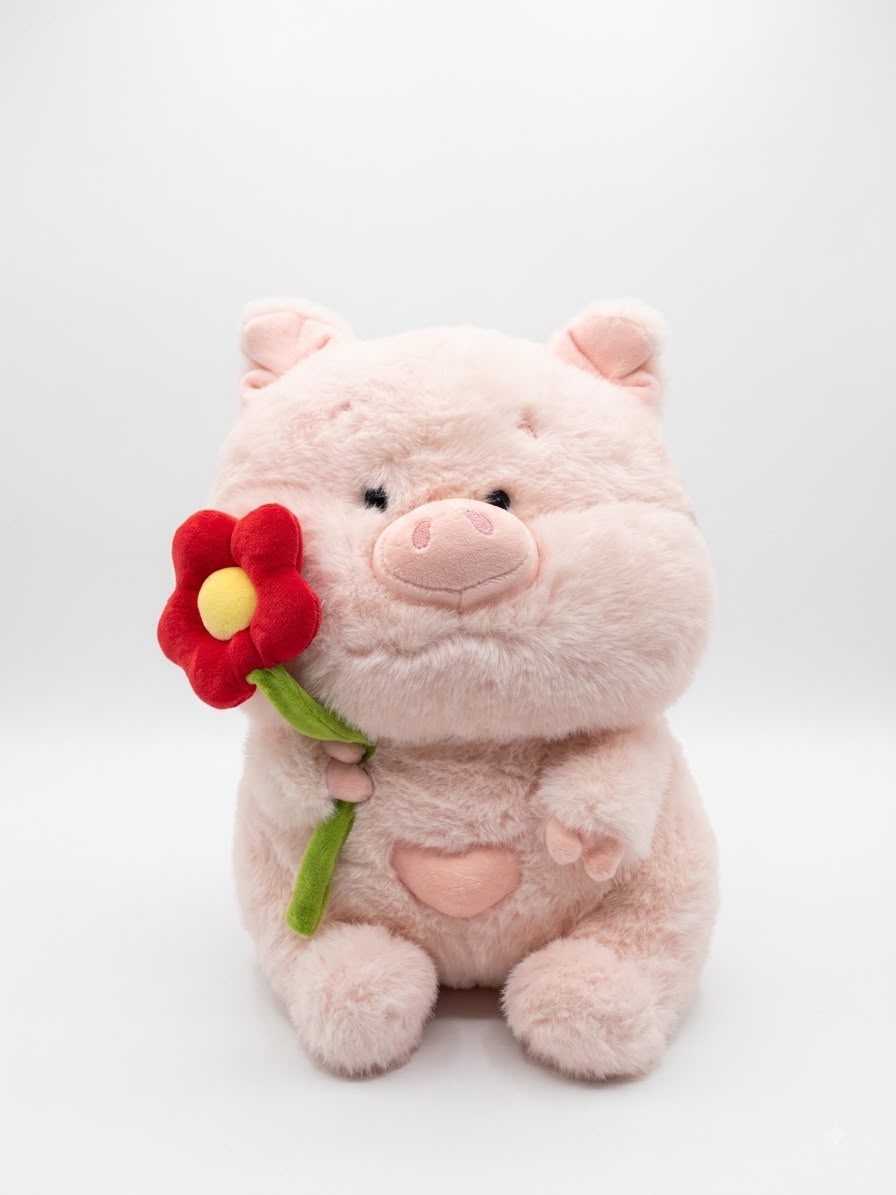 Peluche Cochon avec Fleur 35 cm – YOYOSO